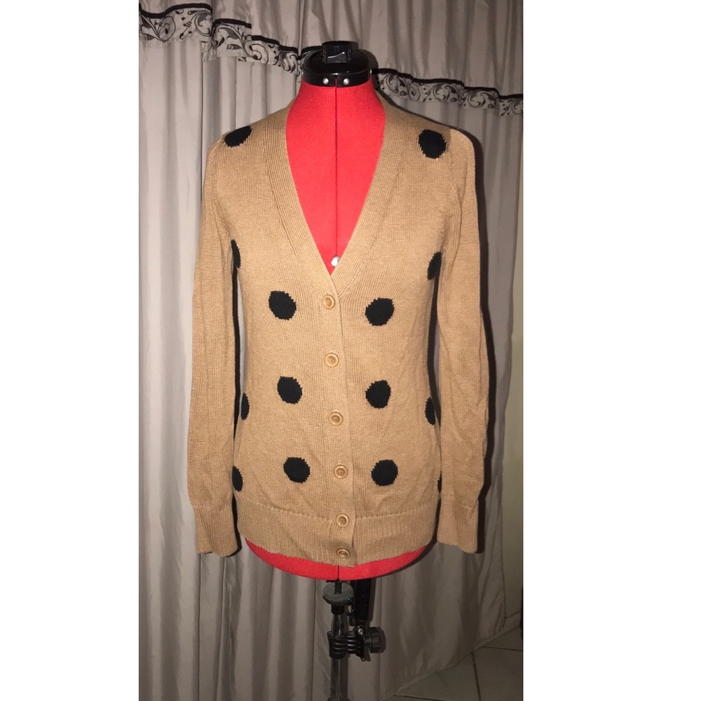 Papaya polka dot cardigan